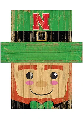 Nebraska Cornhuskers Leprechaun Head Sign - Red