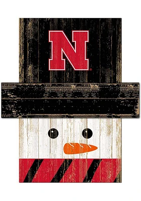 Nebraska Cornhuskers Snowman Head Sign - Red
