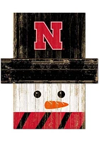 Nebraska Cornhuskers Snowman Head Sign - Red