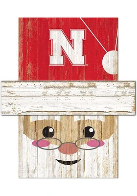 Nebraska Cornhuskers Santa Head Sign - Red