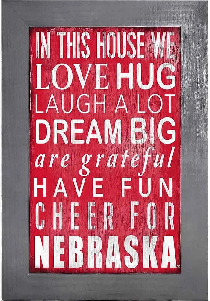 Nebraska Cornhuskers In This House Picture Frame - Red