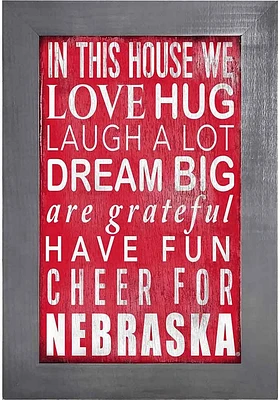 Nebraska Cornhuskers In This House Picture Frame - Red