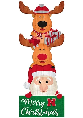 Nebraska Cornhuskers 31 Inch Santa Stack Leaner Sign - Red