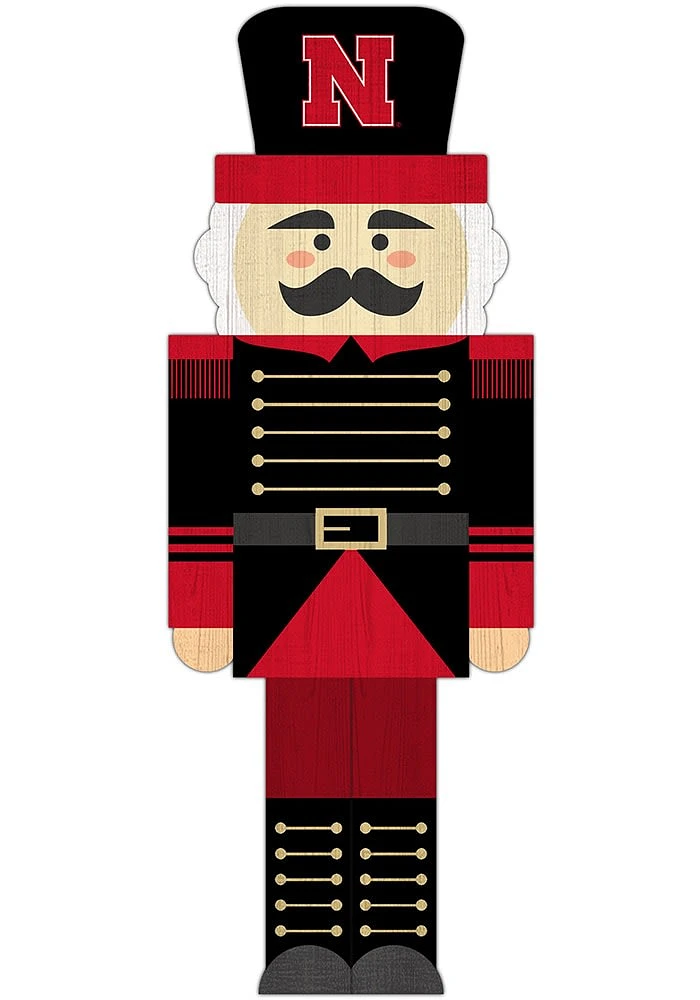 Nebraska Cornhuskers 31 Inch Nutcracker Leaner Sign - Red