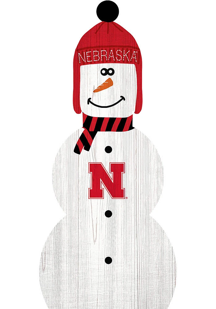 Nebraska Cornhuskers Snowman Leaner Sign - Red