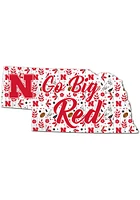 Red Nebraska Cornhuskers 24 Inch Floral State Wall Art