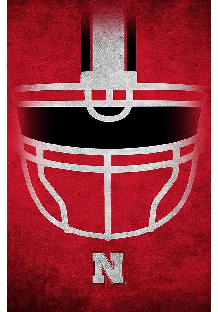 Nebraska Cornhuskers Ghost Helmet 17x26 Sign - Red