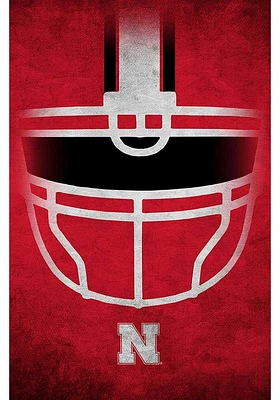 Nebraska Cornhuskers Ghost Helmet 17x26 Sign - Red