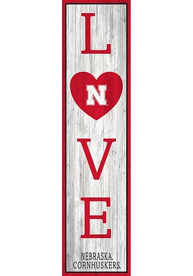 Nebraska Cornhuskers 48 Inch Love Leaner Sign - Red