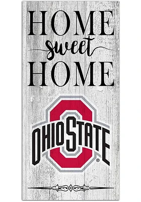 Ohio State Buckeyes Home Sweet Home Whitewashed Sign - Red