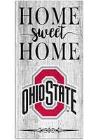Ohio State Buckeyes Home Sweet Home Whitewashed Sign - Red