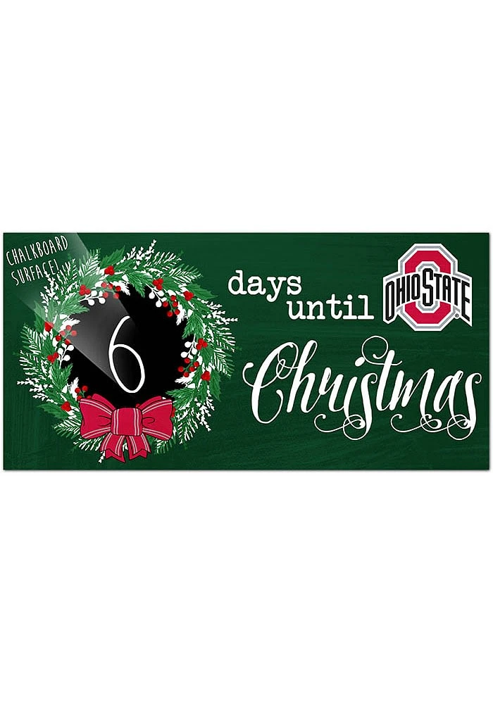 Ohio State Buckeyes Chalk Christmas Countdown Sign - Red