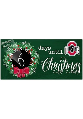 Ohio State Buckeyes Chalk Christmas Countdown Sign - Red
