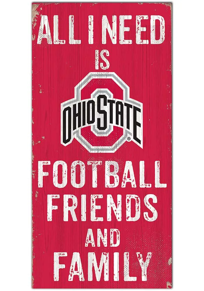 Ohio State Buckeyes Football Friends and Family Sign - Red