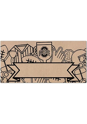 Ohio State Buckeyes Banner Coloring Sign - Red