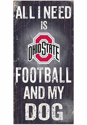 Ohio State Buckeyes Football and My Dog Sign - Red