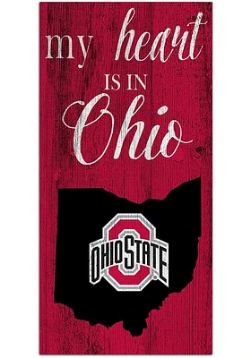 Ohio State Buckeyes My Heart State Sign - Red
