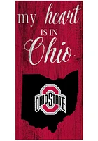 Ohio State Buckeyes My Heart State Sign - Red