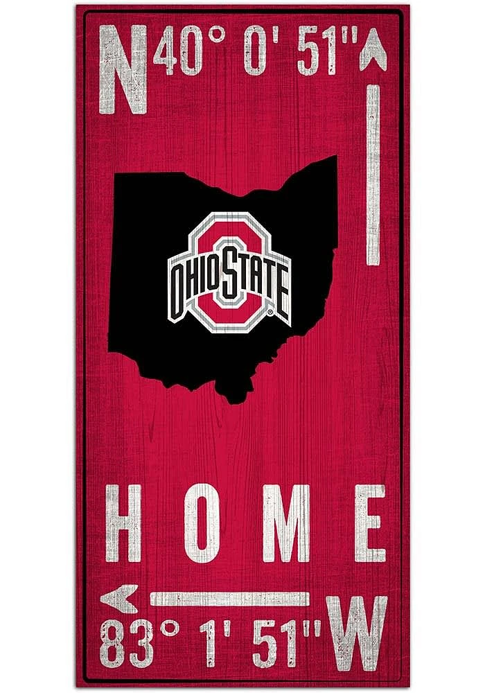 Ohio State Buckeyes Coordinate Sign - Red