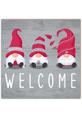 Ohio State Buckeyes Welcome Gnomes Sign - Red