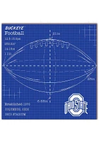 Ohio State Buckeyes Ball Blueprint Sign - Red