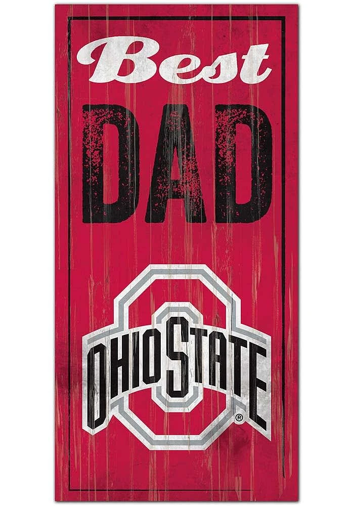 Ohio State Buckeyes Best Dad Sign - Red