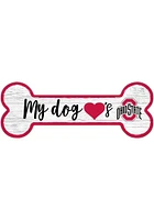 Ohio State Buckeyes Dog Bone 6x12 Sign - Red