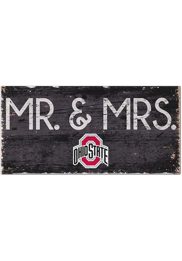Ohio State Buckeyes Mr and Mrs Sign - Red