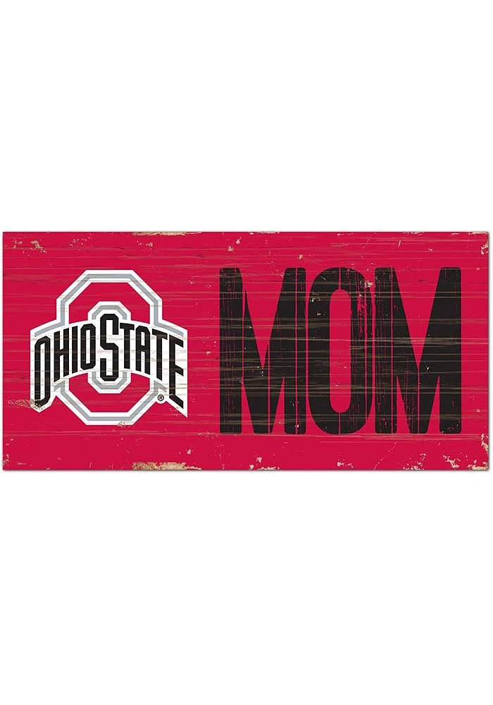Ohio State Buckeyes MOM Sign - Red