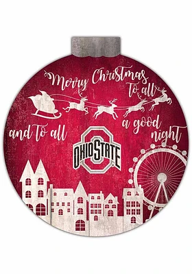 Ohio State Buckeyes Christmas Village Sign - Red