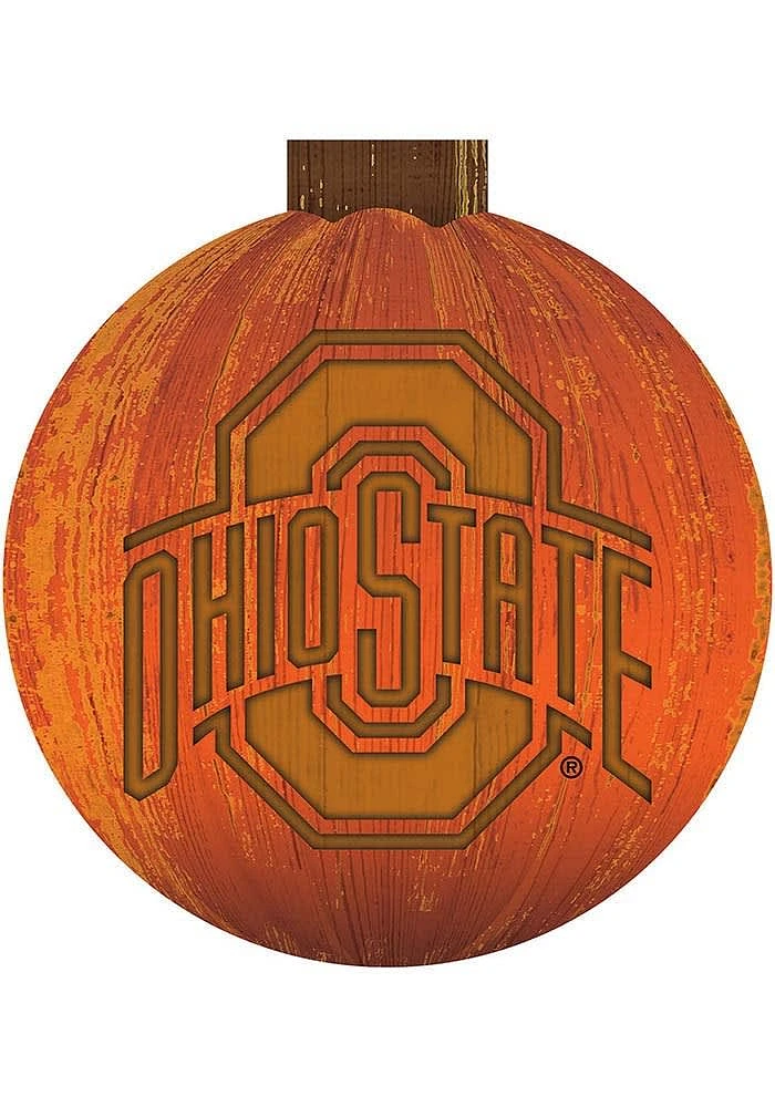 Ohio State Buckeyes Halloween Pumpkin Sign - Red