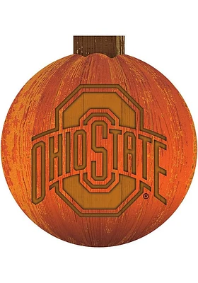 Ohio State Buckeyes Halloween Pumpkin Sign - Red