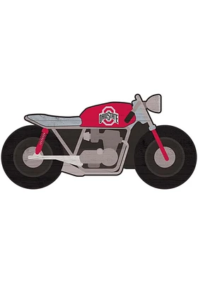 Ohio State Buckeyes Motorcycle Cutout Sign - Red