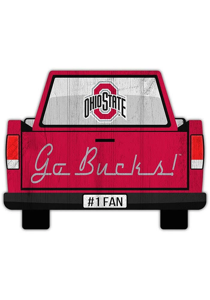 Ohio State Buckeyes Truck Back Cutout Sign - Red