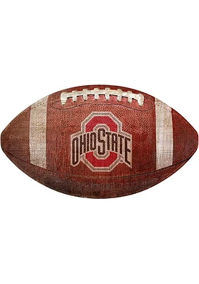 Ohio State Buckeyes Baseball Shaped Sign - Red