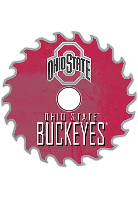 Ohio State Buckeyes Rust Circular Saw Sign - Red