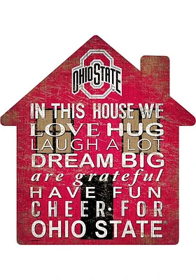 Ohio State Buckeyes 12 inch House Sign - Red
