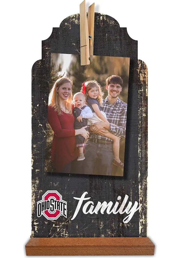 Ohio State Buckeyes Family Clothespin Sign - Red