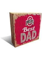 Ohio State Buckeyes Best Dad Block Sign - Red