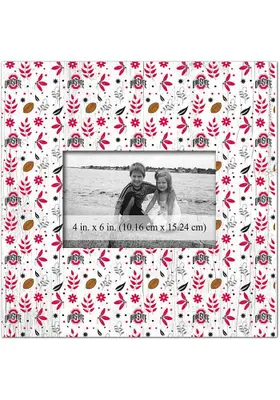 Ohio State Buckeyes Floral Pattern Picture Frame - Red