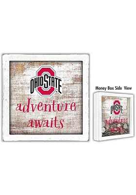 Ohio State Buckeyes Adventure Awaits Box Sign - Red