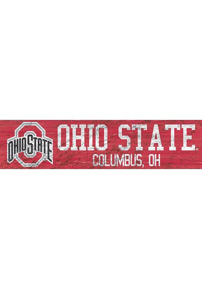 Ohio State Buckeyes 6x24 Sign - Red