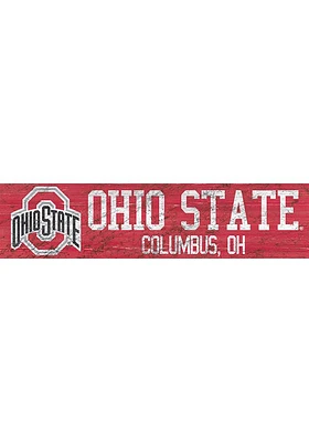 Ohio State Buckeyes 6x24 Sign - Red