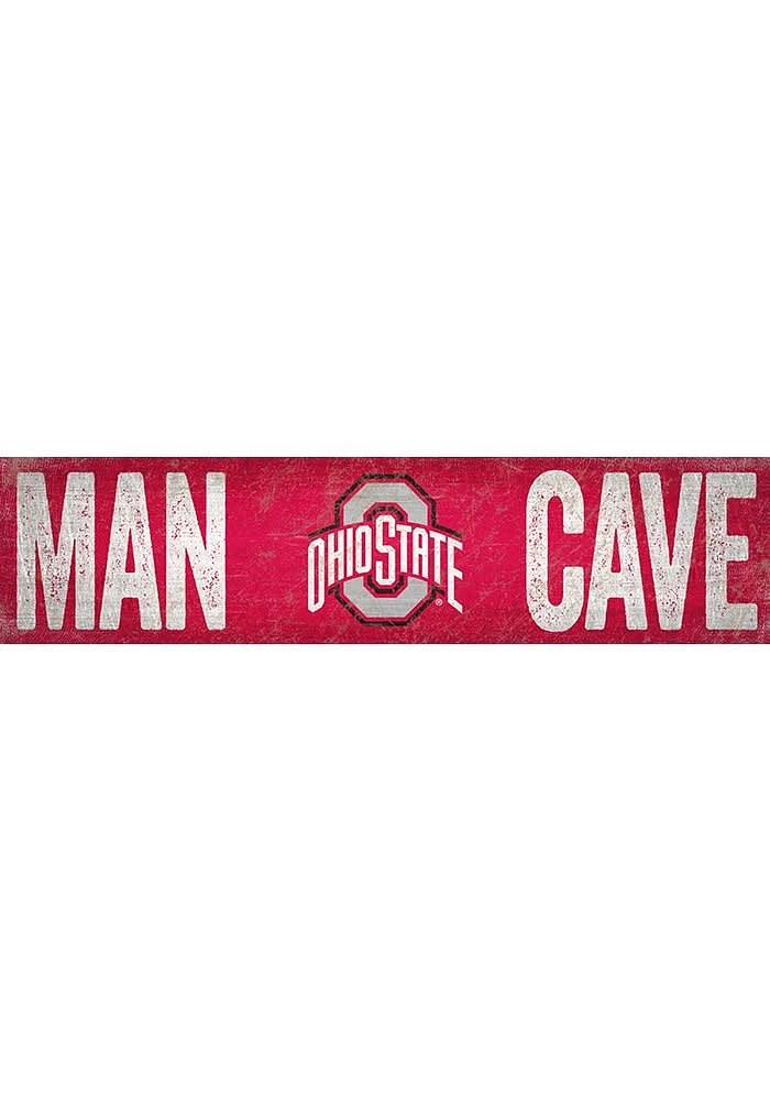 Ohio State Buckeyes Man Cave 6x24 Sign - Red