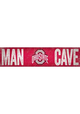 Ohio State Buckeyes Man Cave 6x24 Sign - Red