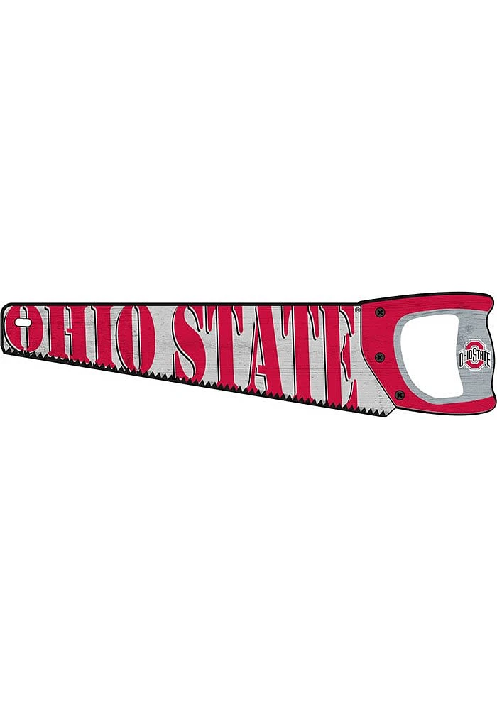 Ohio State Buckeyes Wood Handsaw Sign - Red