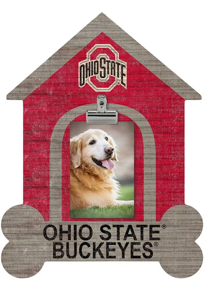Ohio State Buckeyes Dog Bone House Clip Picture Frame - Red