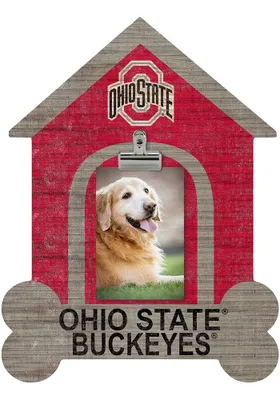 Ohio State Buckeyes Dog Bone House Clip Picture Frame - Red