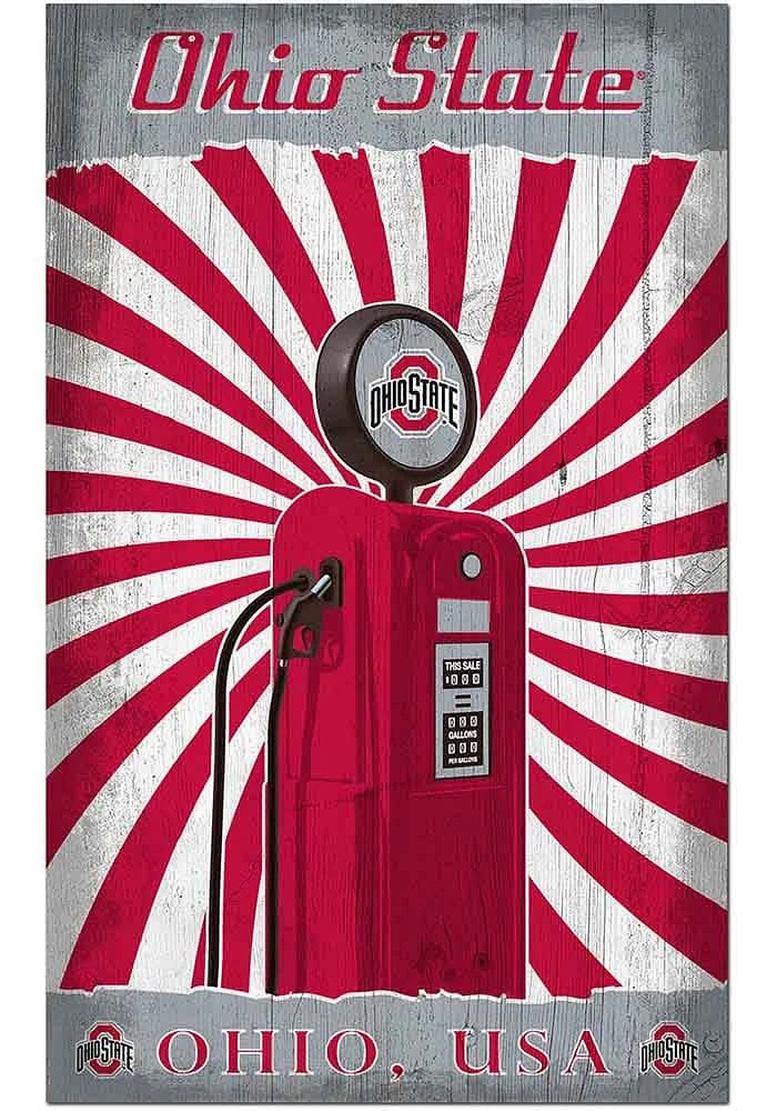Ohio State Buckeyes Retro Pump Location Sign - Red
