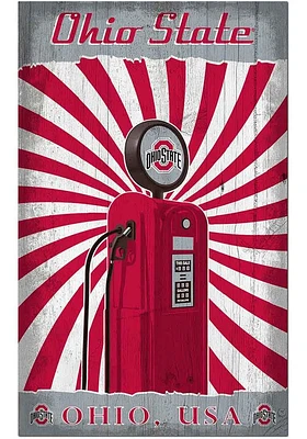 Ohio State Buckeyes Retro Pump Location Sign - Red
